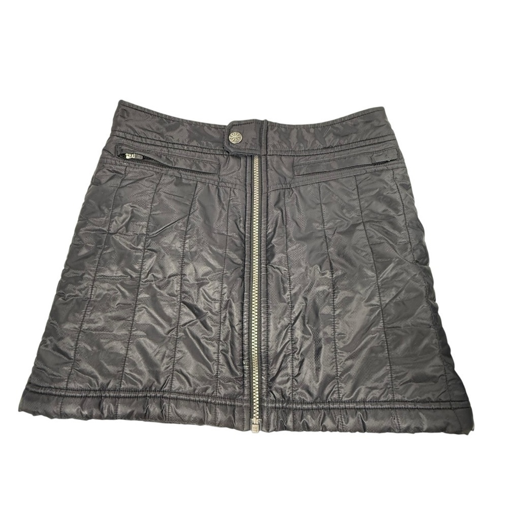 Athleta Black Toasty Buns Full Zip Insulated Quilted Puffer Mini Skirt
